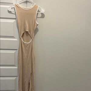 Tan Sleeveless cutout Dress